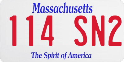 MA license plate 114SN2