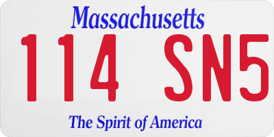 MA license plate 114SN5