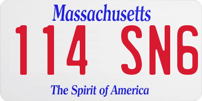 MA license plate 114SN6