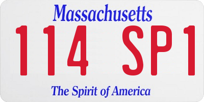 MA license plate 114SP1