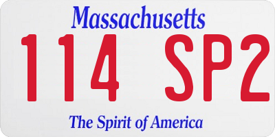 MA license plate 114SP2