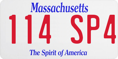 MA license plate 114SP4