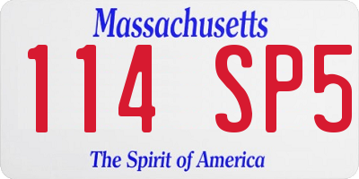 MA license plate 114SP5