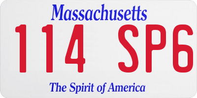 MA license plate 114SP6
