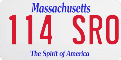 MA license plate 114SR0