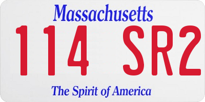 MA license plate 114SR2