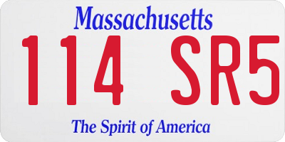 MA license plate 114SR5