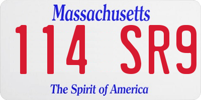 MA license plate 114SR9