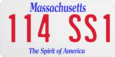 MA license plate 114SS1