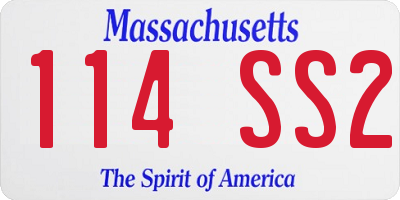 MA license plate 114SS2