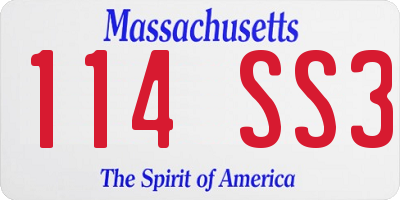 MA license plate 114SS3