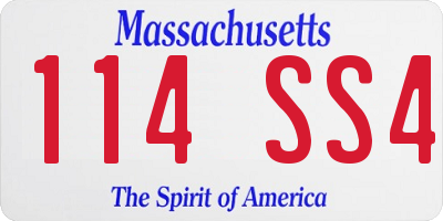 MA license plate 114SS4