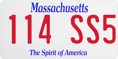 MA license plate 114SS5