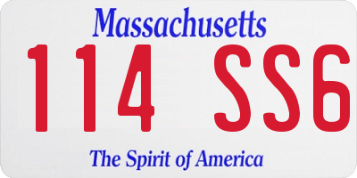 MA license plate 114SS6