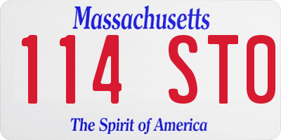 MA license plate 114ST0