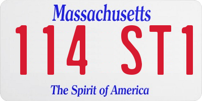 MA license plate 114ST1