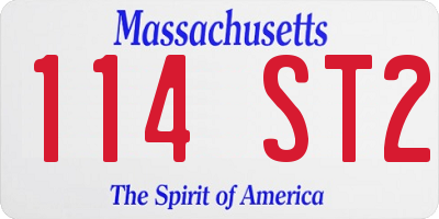 MA license plate 114ST2