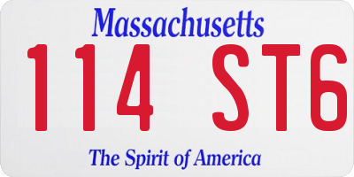MA license plate 114ST6