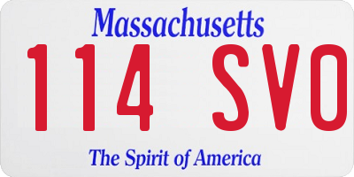MA license plate 114SV0