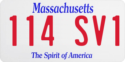 MA license plate 114SV1