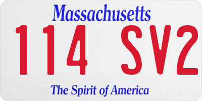 MA license plate 114SV2