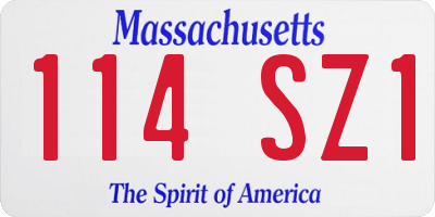 MA license plate 114SZ1