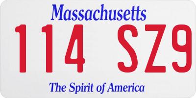 MA license plate 114SZ9