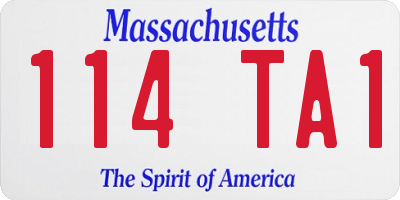 MA license plate 114TA1