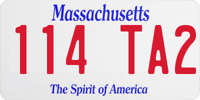 MA license plate 114TA2