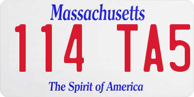 MA license plate 114TA5