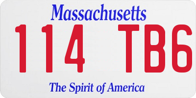 MA license plate 114TB6