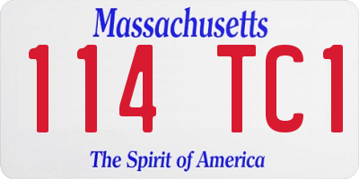 MA license plate 114TC1
