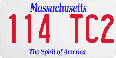 MA license plate 114TC2