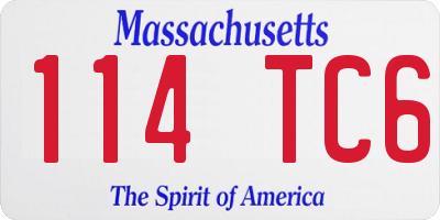 MA license plate 114TC6
