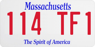 MA license plate 114TF1