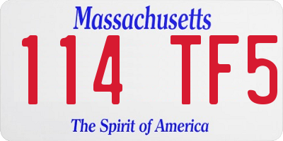 MA license plate 114TF5