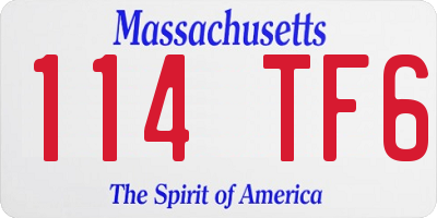 MA license plate 114TF6