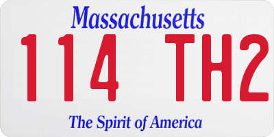 MA license plate 114TH2