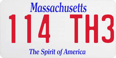 MA license plate 114TH3