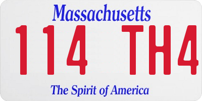 MA license plate 114TH4