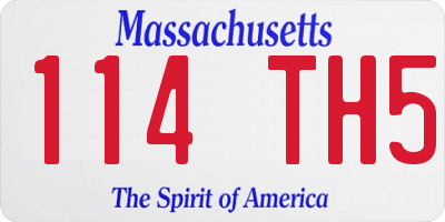 MA license plate 114TH5