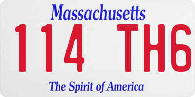 MA license plate 114TH6