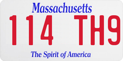MA license plate 114TH9