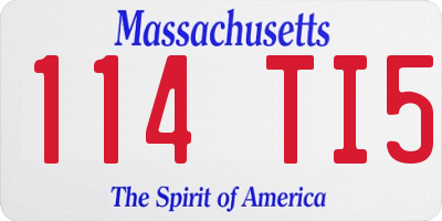 MA license plate 114TI5