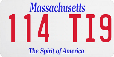 MA license plate 114TI9