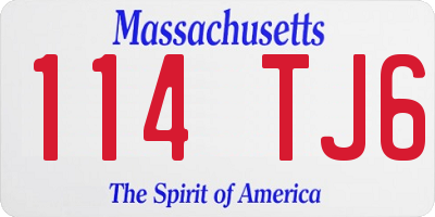 MA license plate 114TJ6