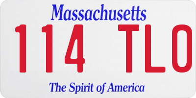 MA license plate 114TL0
