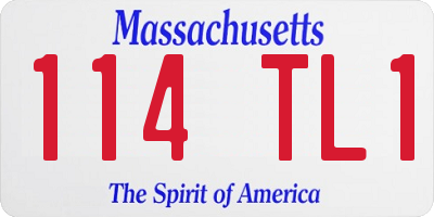 MA license plate 114TL1