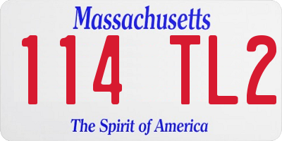 MA license plate 114TL2