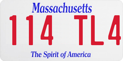 MA license plate 114TL4